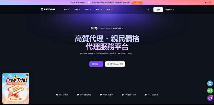 超 1 亿真实住宅 IP!Proxy001 代理测评:$0.55/GB,动/静态IP,全球多场景适配 超 1 亿真实住宅 IP!Proxy001 代理测评:$0.55/GB,动/静态IP,全球多场景适配